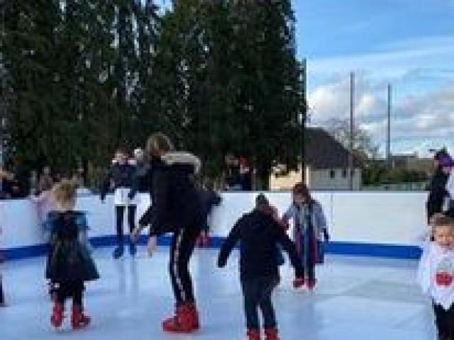 Patinoire synthétique jusqu'à 90 metres carré  avec patins à glace 